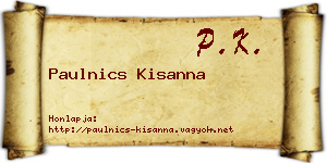 Paulnics Kisanna névjegykártya